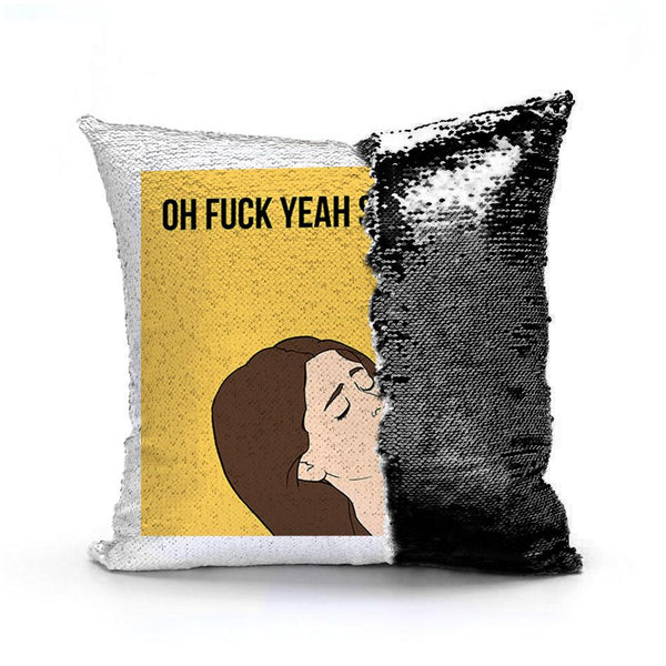 Fuck Yea Spread It Meme Sequin Pillow sequin pillow Podify Black 