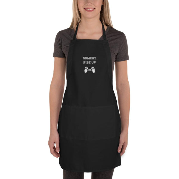 Gamers Rise Up Embroidered Apron shopyourmeme 