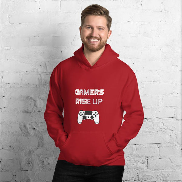 Gamers Rise Up Hoodie shopyourmeme Red S 