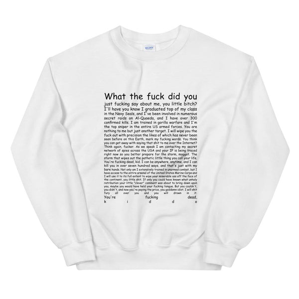 Navy Seal Copypasta Sweatshirt shopyourmeme White M 