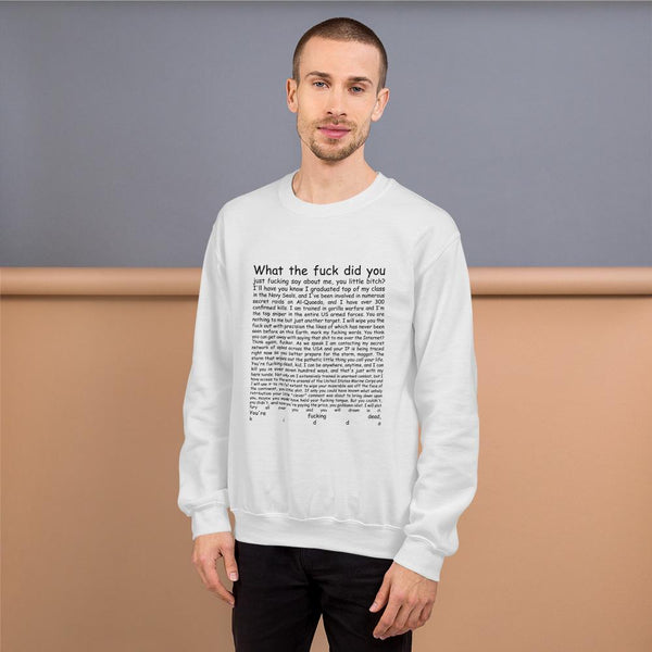Navy Seal Copypasta Sweatshirt shopyourmeme White S 
