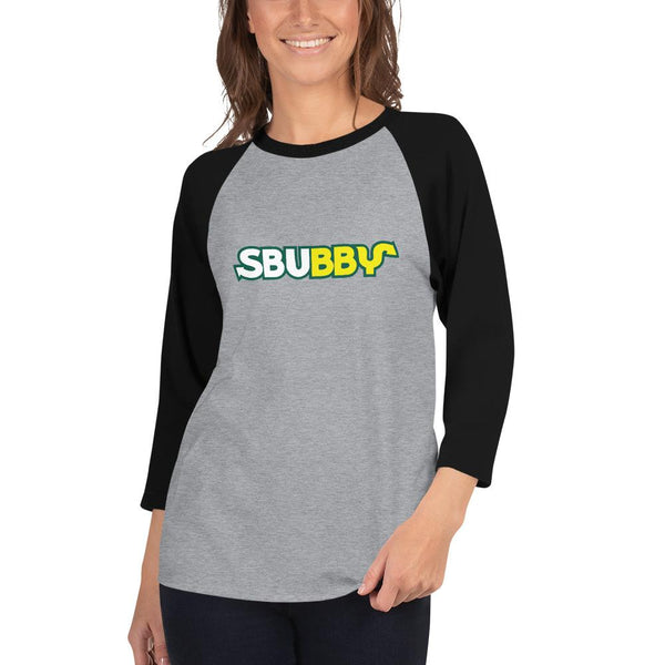Sbubby 3/4 Sleeve Raglan Shirt shopyourmeme Heather Grey/Black XS 