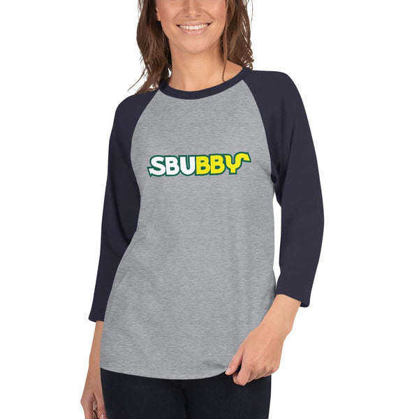 Sbubby 3/4 Sleeve Raglan Shirt shopyourmeme Heather Grey/Navy XS 