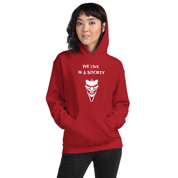 We Live In a Society Hoodie shopyourmeme Red S 